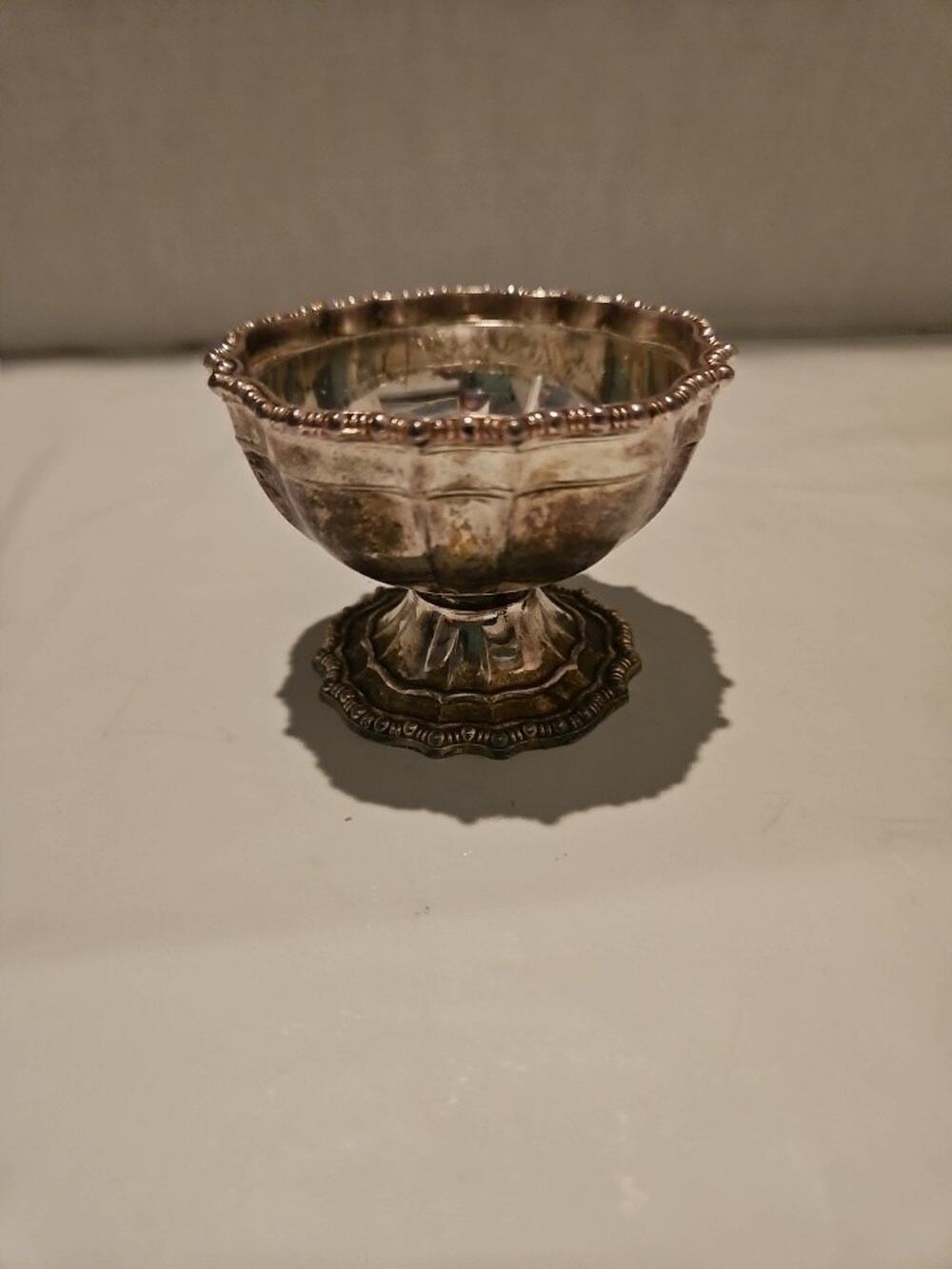 Avon Antique Silver-Plated Ornate Decorative Pedestal Bowl